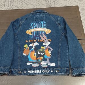 Members Only x Looney Tunes Space Jam Denim Jacket Sz S